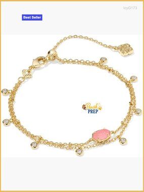 Multi Strand Crystal Bracelet Adjustable Pre-Layered Gold Plated